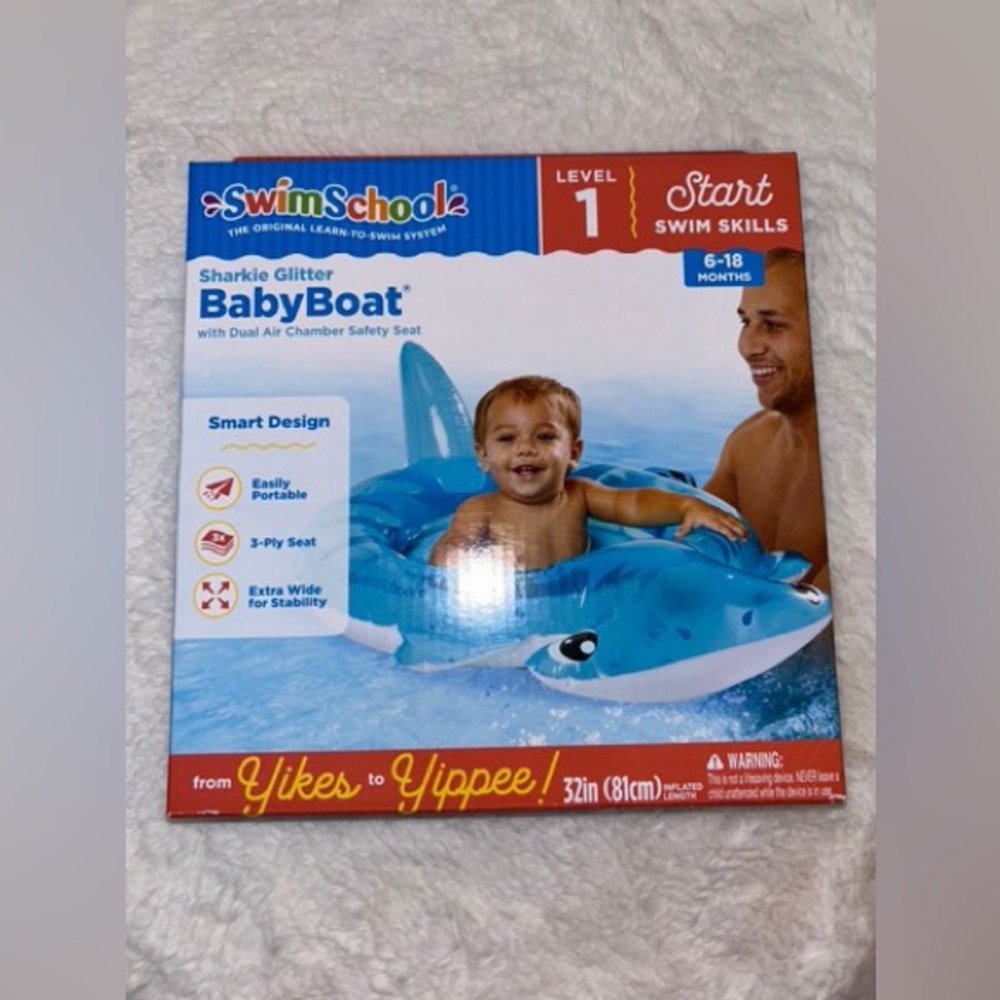 Brand New SwimSchool Sharkie Glitter BabyBoat